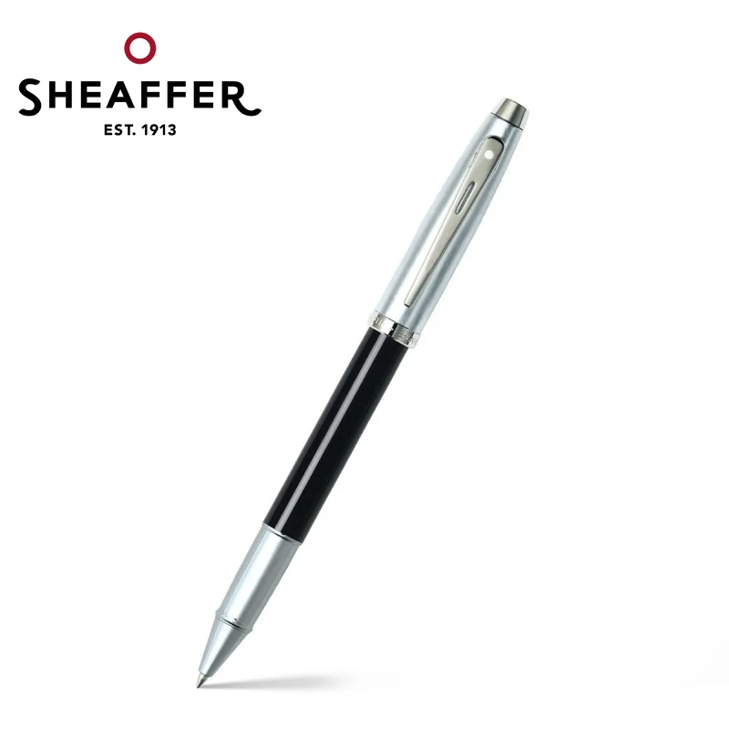 免費客製化刻字【Sheaffer】100黑桿銀蓋銀夾鋼珠筆 SFE1931351✿50B003